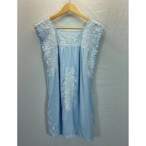J Marie embroidered Stevie Dress size S Baby Blue Boho Peasant Gorgeous